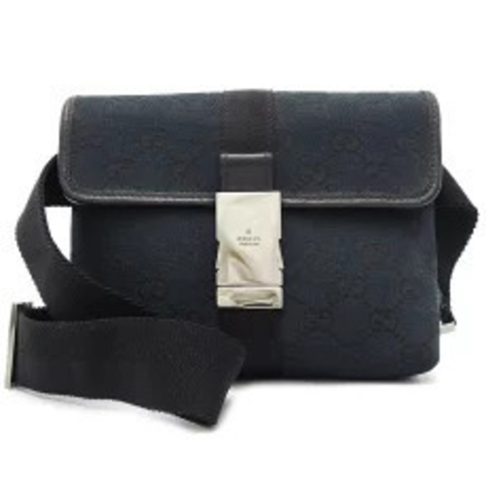 Gucci Waist Bag Pouch Clutch Canvas Black